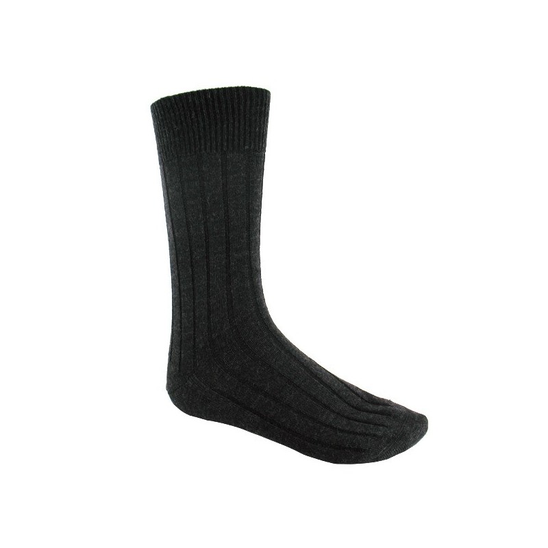 Chaussettes Homme côtelées en pur fil d'Ecosse - Noir | Doré Doré